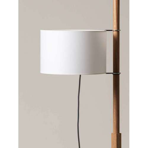 TMM Floor Lamp, Walnut, White - Santa & Cole - Miguel Milá - Staande Lampen - Furniture by Designcollectors
