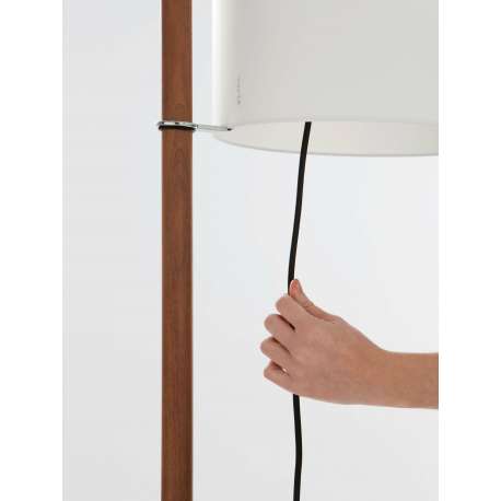 TMM Floor Lamp, Walnut, White - Santa & Cole - Miguel Milá - Lampes sur Pied - Furniture by Designcollectors