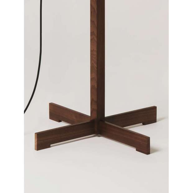 TMM Floor Lamp, Walnut, White with upper diffuser - Santa & Cole - Miguel Milá - Lampes sur Pied - Furniture by Designcollectors