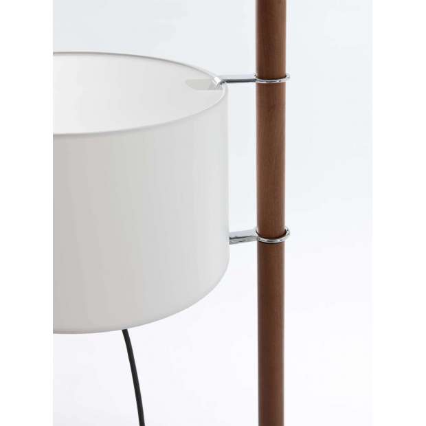 TMM Floor Lamp, Walnut, White with upper diffuser - Santa & Cole - Miguel Milá - Floor Lamps - Furniture by Designcollectors