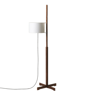 TMM Floor Lamp, Walnut, White with upper diffuser