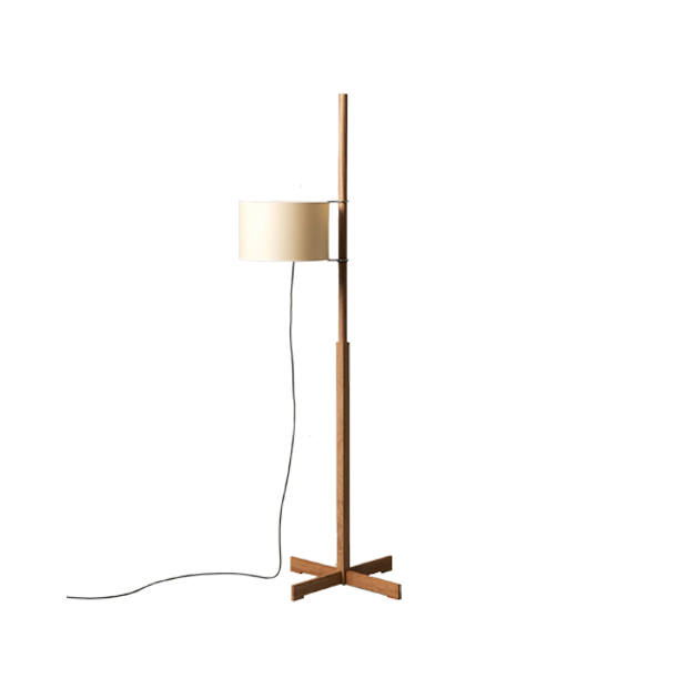 TMM Floor Lamp, Natural Oak, Beige - Santa & Cole - Miguel Milá - Lampes sur Pied - Furniture by Designcollectors