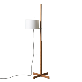 TMM Floor Lamp, Natural Oak, White