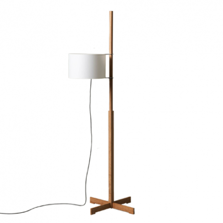 TMM Floor Lamp, Natural Oak, White - Santa & Cole - Miguel Milá - Furniture by Designcollectors