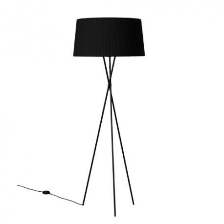 Tripode G5 Floor lamp, Black metal, Black - Santa & Cole - Furniture by Designcollectors