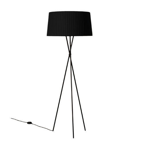 Tripode G5 Floor lamp, Black metal, Black - Santa & Cole - Santa & Cole Team - Staande Lampen - Furniture by Designcollectors