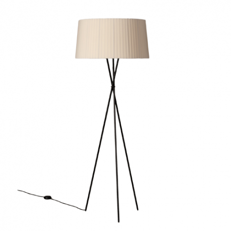 Tripode G5 Floor lamp, black metal, Natural - Santa & Cole - Santa & Cole Team - Furniture by Designcollectors