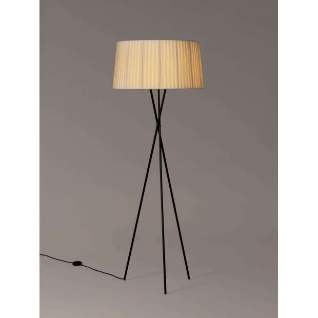 Tripode G5 Floor lamp, black metal, Natural - Santa & Cole - Santa & Cole Team - Staande Lampen - Furniture by Designcollectors