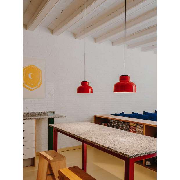 M64 Ceiling Lamp, White surface dimmable 1-10V, 3m, Red - Santa & Cole - Miguel Milá - Weekend 17-06-2022 15% - Furniture by Designcollectors