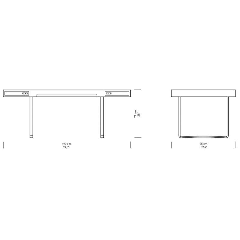 dimensions CH110 Desk - Carl Hansen & Son - Hans Wegner - Home - Furniture by Designcollectors