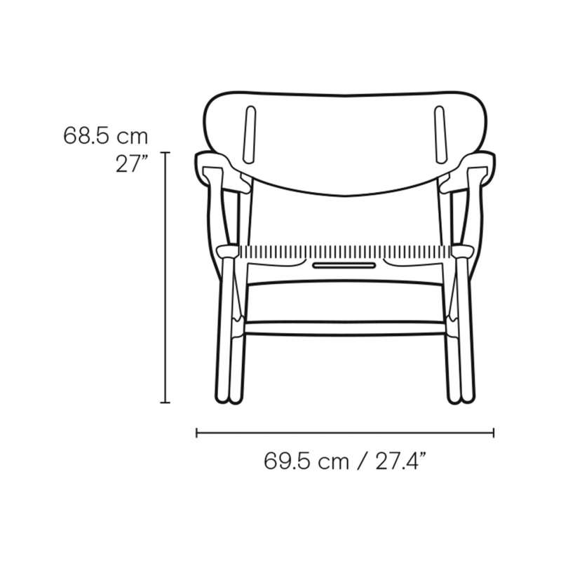 dimensions CH22 Lounge chair Limited Edition, Slate Brown - Carl Hansen & Son - Hans Wegner - Accueil - Furniture by Designcollectors
