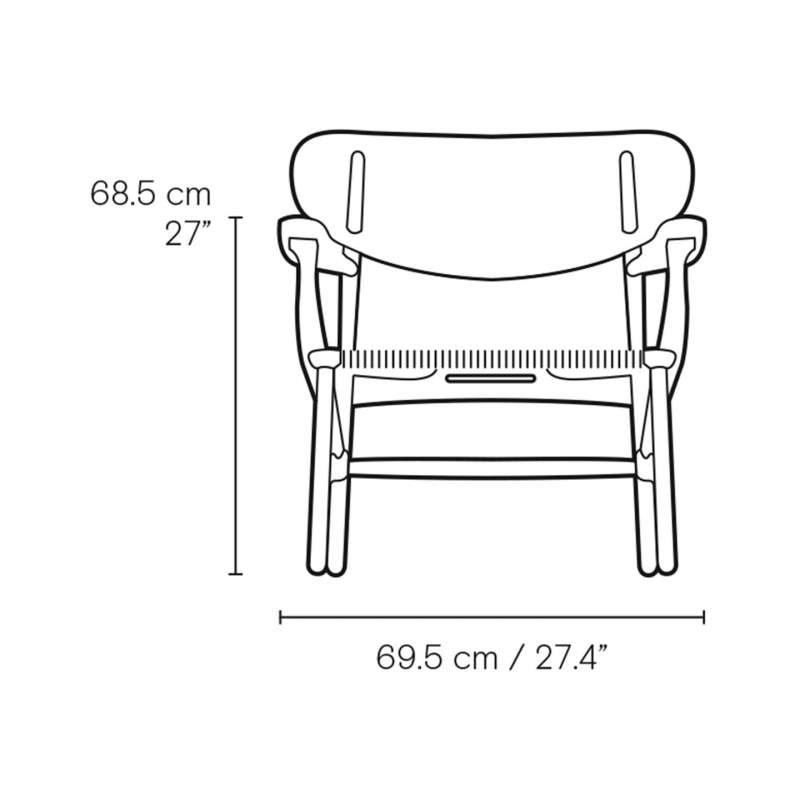 dimensions CH22 Lounge chair Limited Edition, Slate Brown - Carl Hansen & Son - Hans Wegner - Outlet - Furniture by Designcollectors