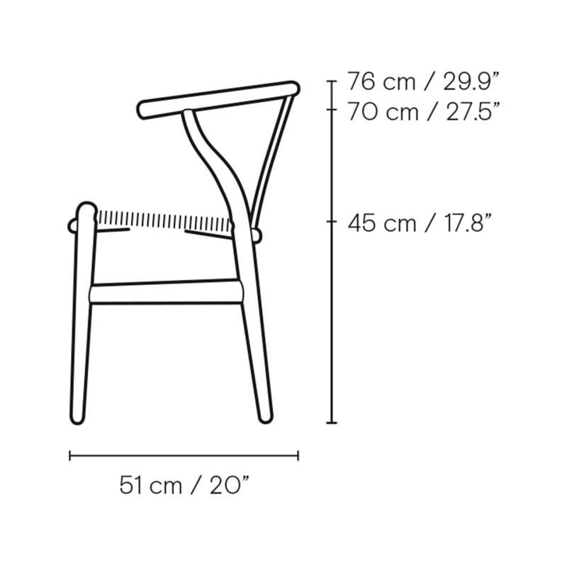 dimensions CH24 Wishbone chair Limited Edition, Pewter Blue - Carl Hansen & Son - Hans Wegner - Accueil - Furniture by Designcollectors