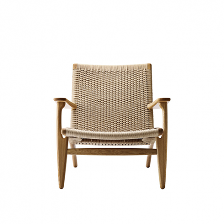 CH25 Lounge chair, Oiled oak, Natural cord - Carl Hansen & Son - Furniture by Designcollectors