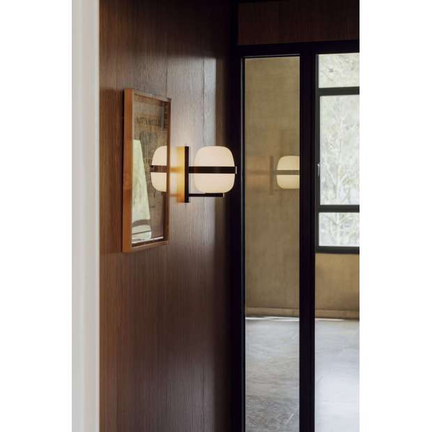 Wally Wall Lamp, Bronze finish, White opal glass lampshade - Santa & Cole - Miguel Milá - Weekend 17-06-2022 15% - Furniture by Designcollectors