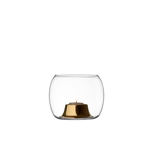 Kaasa Tealight Candleholder 141 x 115 mm Clear/rosegold - Iittala - Ilkka Suppanen - Home - Furniture by Designcollectors