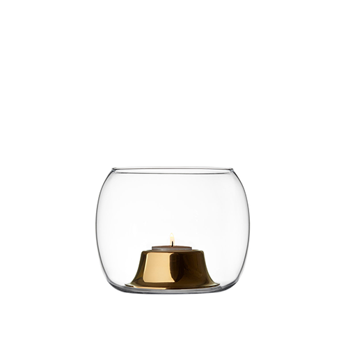 Kaasa Tealight Candleholder 141 x 115 mm Clear/rosegold - Iittala - Ilkka Suppanen - Home - Furniture by Designcollectors