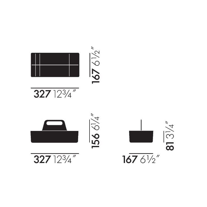 dimensions Toolbox Rangement- Basic dark - Vitra - Arik Levy - Accueil - Furniture by Designcollectors