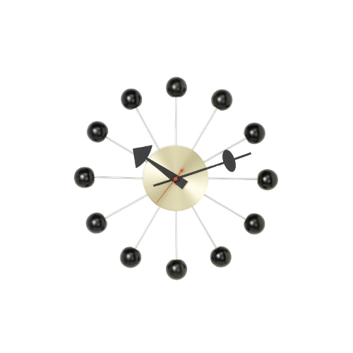 Clock - Ball Clock - Black/Brass - Vitra - George Nelson - Accueil - Furniture by Designcollectors