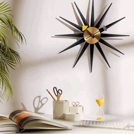 Clock Sunburst: Black Version - Vitra - George Nelson - Weekend 17-06-2022 15% - Furniture by Designcollectors
