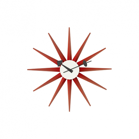 Clock Sunburst: Red - Vitra - George Nelson - Furniture by Designcollectors