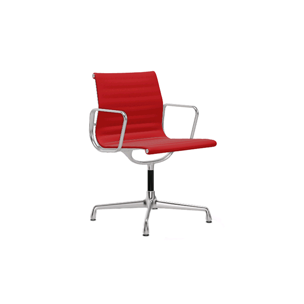 Aluminium Chair EA 104 Stoel - Hopsak poppy red/ivory - Vitra - Charles & Ray Eames - Stoelen - Furniture by Designcollectors