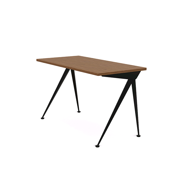 Compas Direction Desk - American walnut - Deep black - Vitra - Jean Prouvé - Home - Furniture by Designcollectors