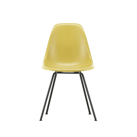 Eames Fiberglass Chairs: DSX - Eames ochre light - Basic dark powder coated - Vitra - Charles & Ray Eames - Fiberglass - Furniture by Designcollectors