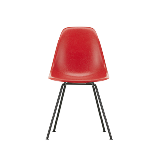 Eames Fiberglass Chairs: DSX Stoel - Eames classic red - Basic dark powder coated