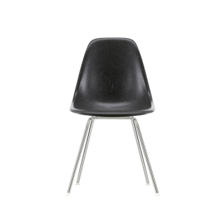 Eames Fiberglass Chairs: DSX - Eames elephant hide grey - Chromed