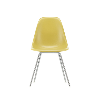 Eames Fiberglass Chairs: DSX Stoel - Eames ochre light - Chromed