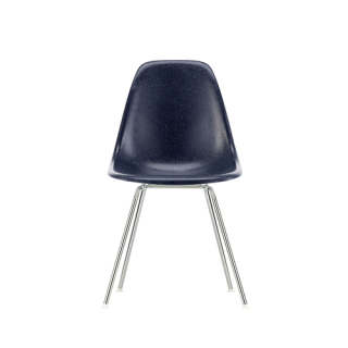 Eames Fiberglass Chairs: DSX Stoel - Eames navy blue - Chromed
