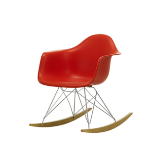 Eames Plastic Armchair RAR: old colours - classic red - yellow tone rockers