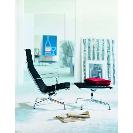 Aluminium Chair EA 124 Chaise - Leather - Nero - vitra - Charles & Ray Eames - Accueil - Furniture by Designcollectors