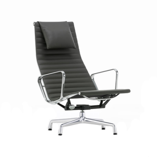 Aluminium Chair EA 124 Chaise - Leather - Nero
