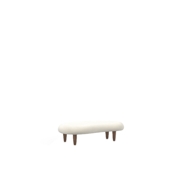 Freeform Ottoman (showroom model) - Credo Cream - Walnut stained feet - Vitra - Isamu Noguchi - Sofa’s en slaapbanken - Furniture by Designcollectors
