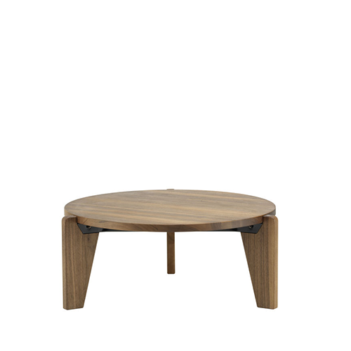 Table Guéridon Bas tafel - Solid american walnut - Vitra - Jean Prouvé - Tafels - Furniture by Designcollectors