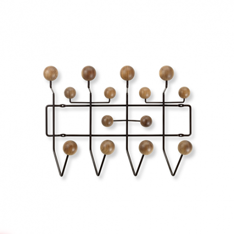 Hang it all kapstok: Chocoladebruine staaldraad - Notenhout - Vitra - Furniture by Designcollectors