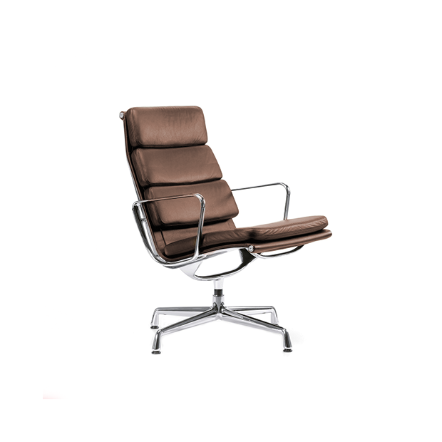 Soft Pad Chair EA 216 - Leather premium chestnut/brown - Vitra - Charles & Ray Eames - Home - Furniture by Designcollectors