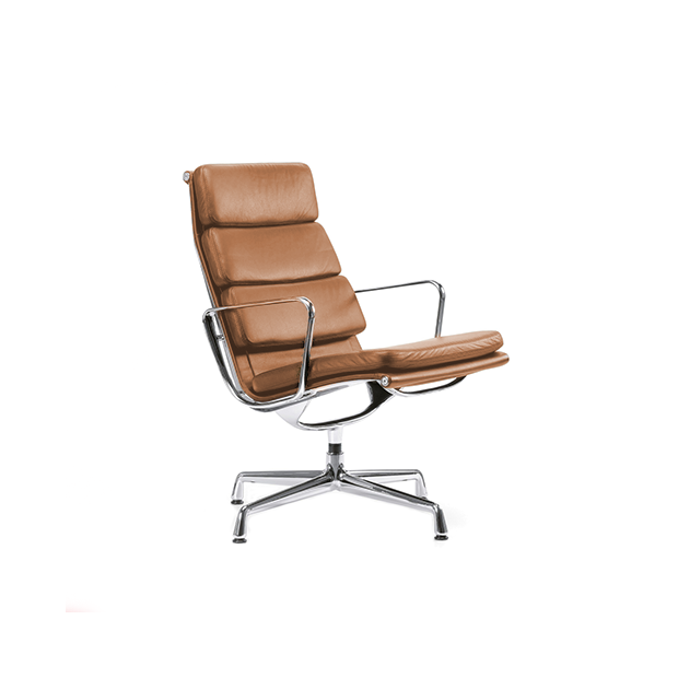 Soft Pad Chair EA 216 Stoel - Leather premium camel/coffee - Vitra - Charles & Ray Eames - Home - Furniture by Designcollectors