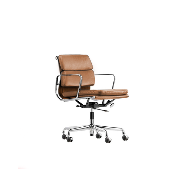 Soft Pad Group EA 217 - Leather Premium - Chrome - Camel - Vitra - Charles & Ray Eames - Accueil - Furniture by Designcollectors