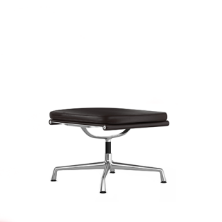 Soft Pad Chair EA 223 Voetenbank - Leder - Verchroomd - Chocoladebruin