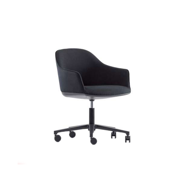 Softshell Chair Stoel 5-steronderstel - Plano - Dark blue/ brown - Vitra - Ronan and Erwan Bouroullec - Home - Furniture by Designcollectors