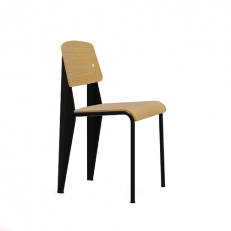 Standard Chair - Natural oak - deep black powder-coated (smooth) of the brand Vitra