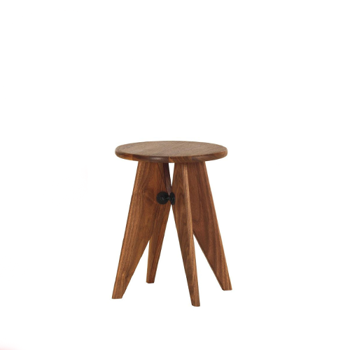 Tabouret Bois Kruk - Solid american walnut - Vitra - Jean Prouvé - Zitbanken en krukjes - Furniture by Designcollectors