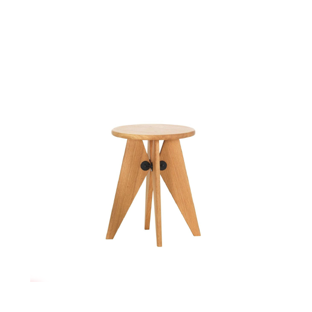 Tabouret Solvay - Natural solid oak - Vitra - Jean Prouvé - Stools & Benches - Furniture by Designcollectors