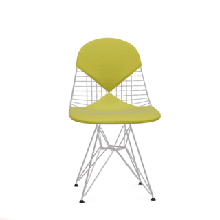 Wire Chair DKR-2 - Hopsak yellow/pastel green - chromed