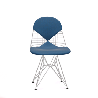 Wire Chair DKR-2 - Hopsak blue/moorbrown - chromed