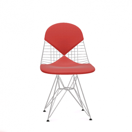 Wire Chair DKR-2 Chaise - Hopsak coral/poppy red - Chromed - Vitra - Charles & Ray Eames - Accueil - Furniture by Designcollectors
