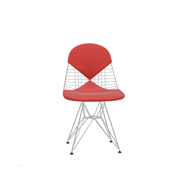 Wire Chair DKR-2 - Hopsak coral/poppy red - Chromed - Vitra - Charles & Ray Eames - Home - Furniture by Designcollectors